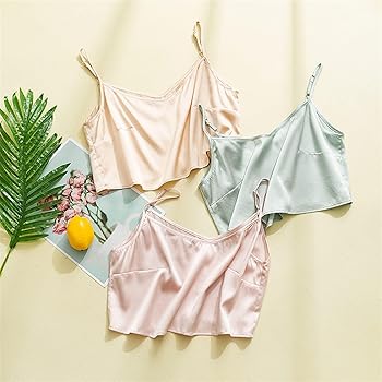 Women's Sexy Silk Crop Tops Satin Loose Camisole Bandeau